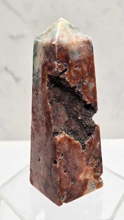 Red Drusy Quartz tower