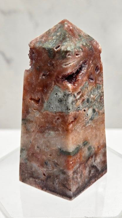 Red Drusy Quartz tower