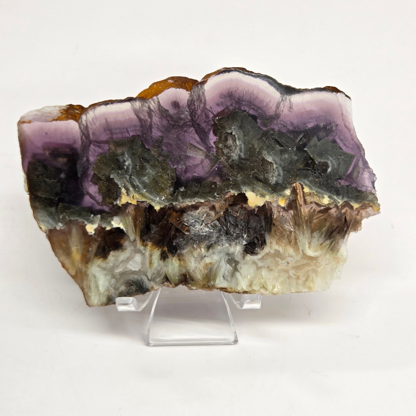 Purple and green fluorite slab