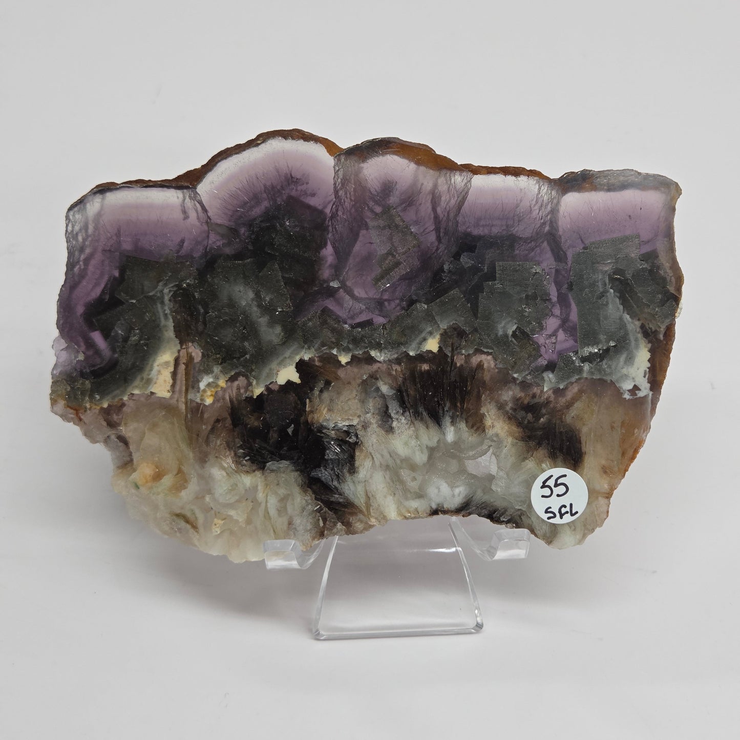Purple and green fluorite slab