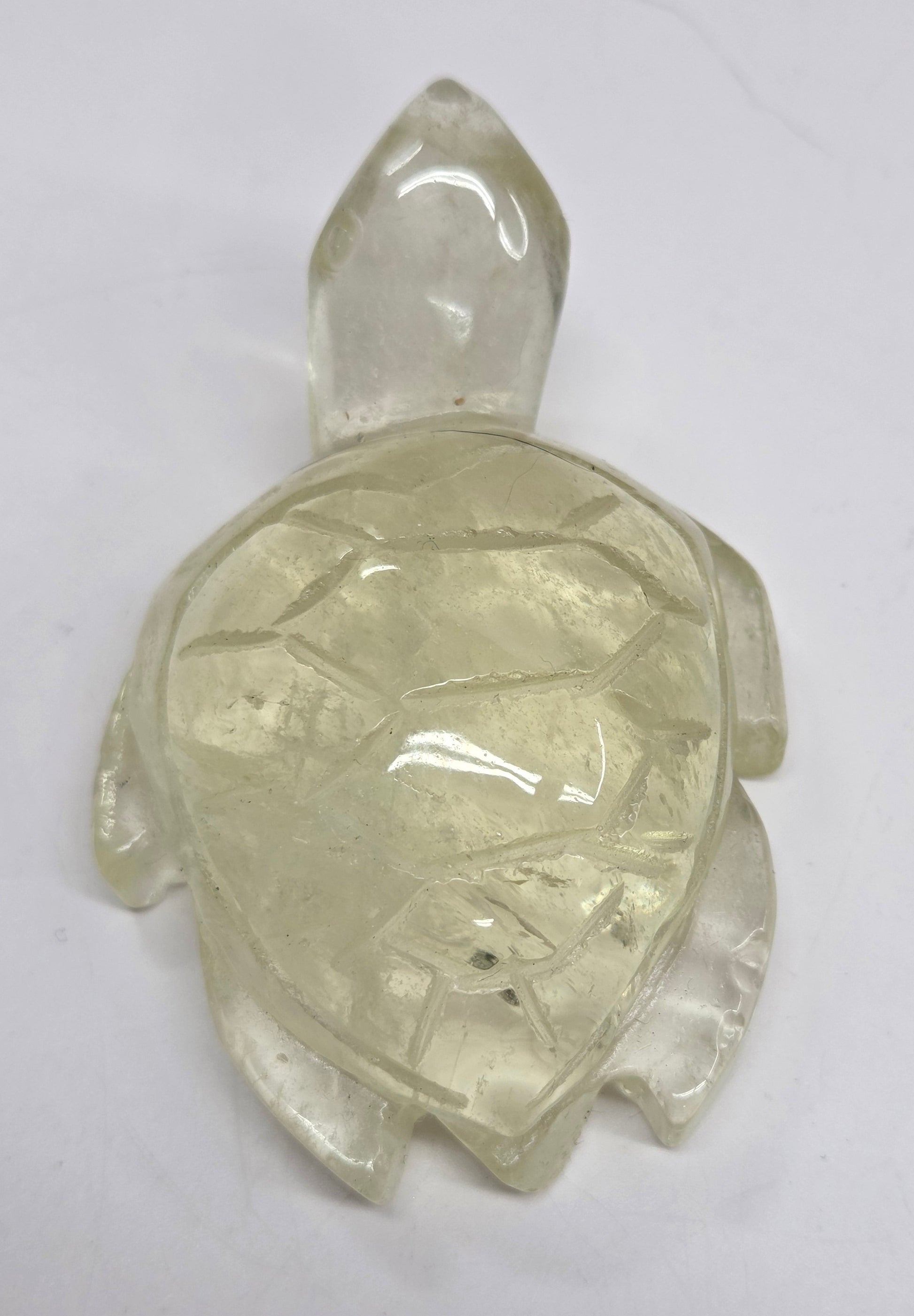 translucent yellow Citrine turtle carvings