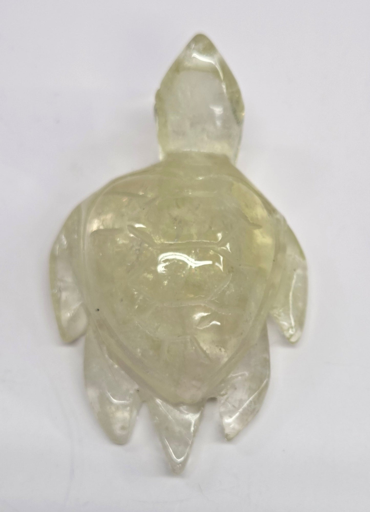 translucent yellow Citrine turtle carvings