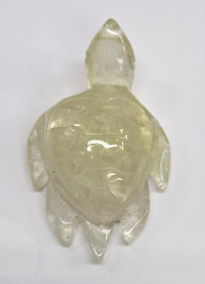 translucent yellow Citrine turtle carvings