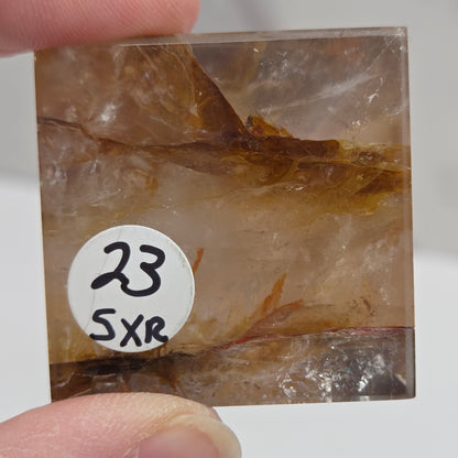 Bottom of Golden Healer pyramid with brown veins and label