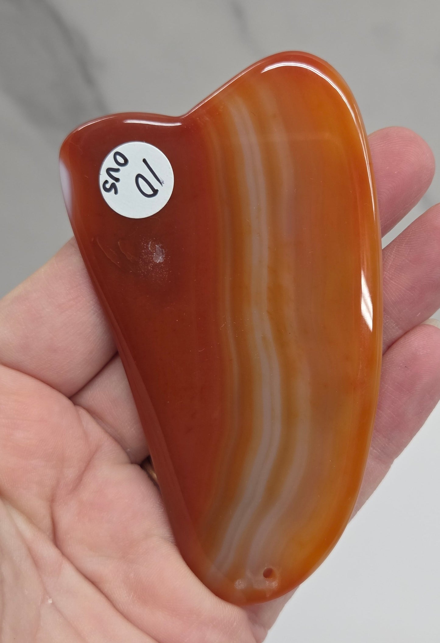 Orange banded Carnelian gua sha 