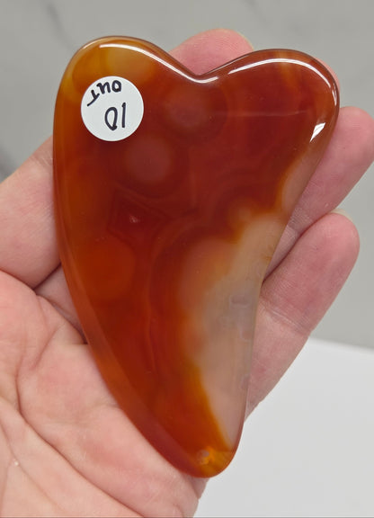 Orange banded Carnelian gua sha 