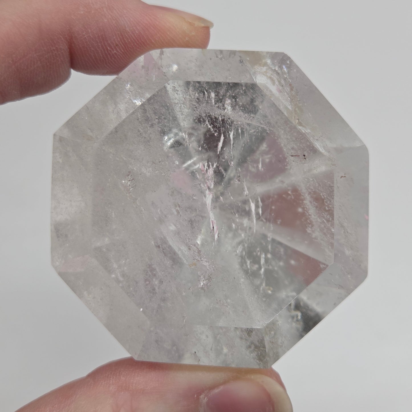 Smoky & Clear Quartz diamond on stand