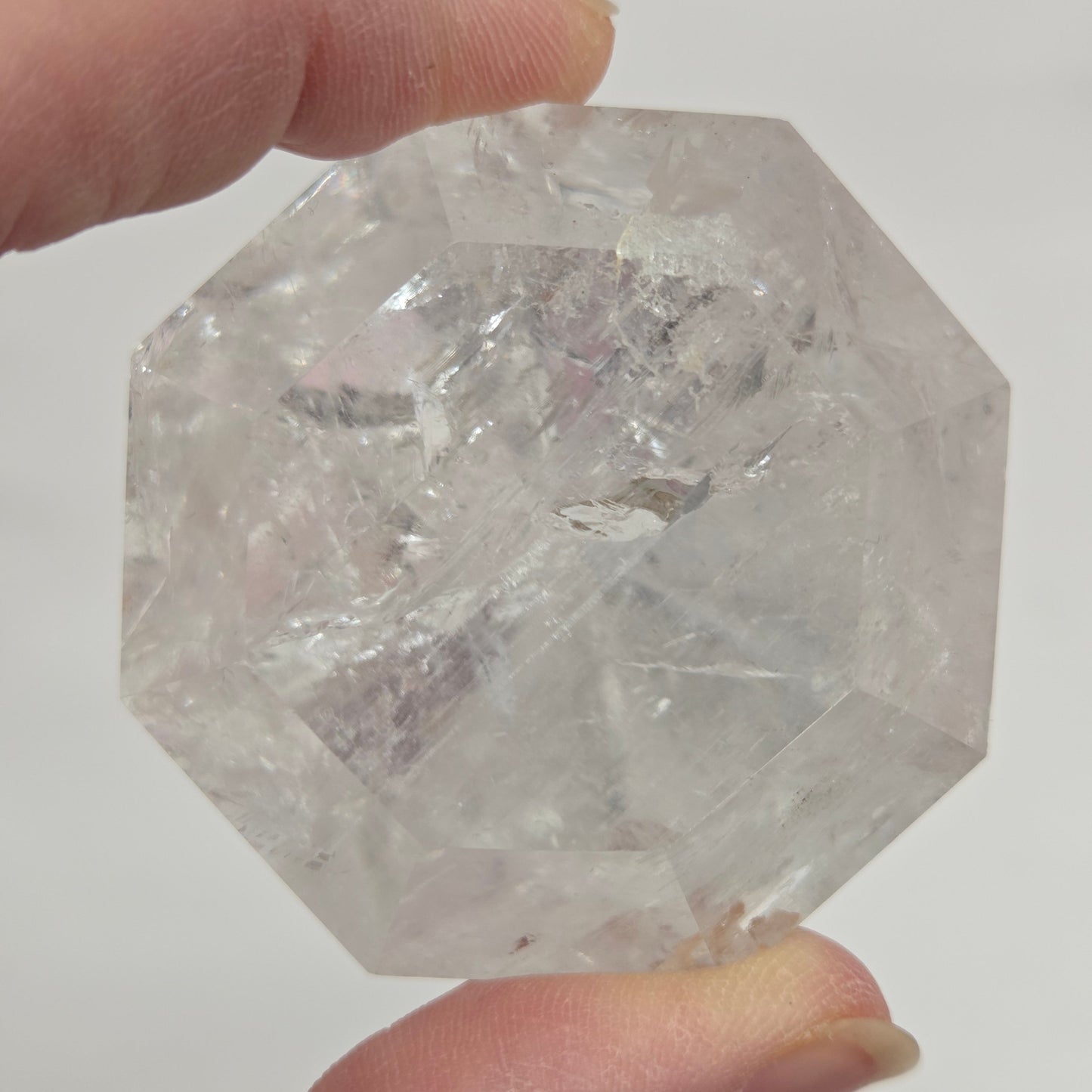 Smoky & Clear Quartz diamond on stand