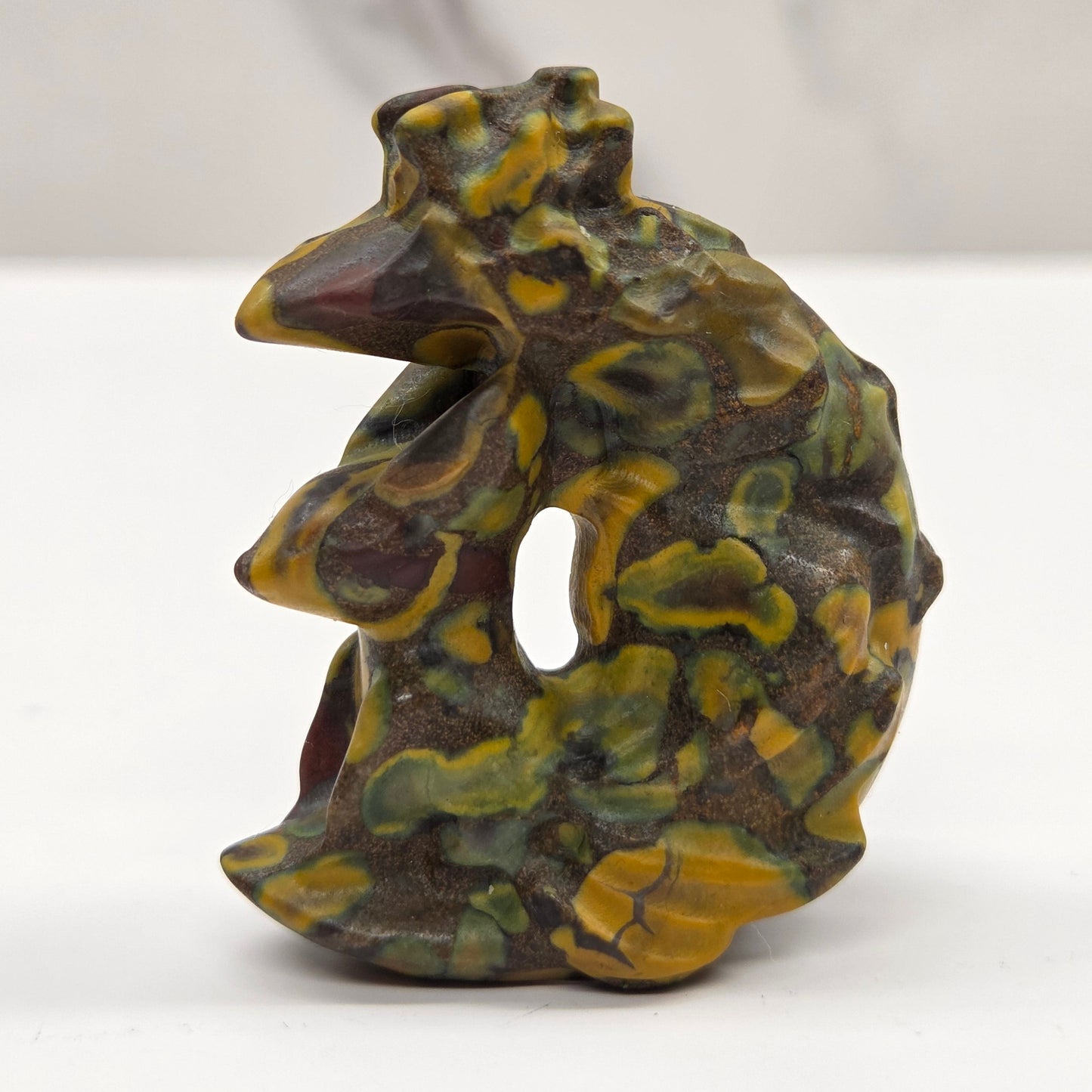 9 tail fox carving on moon