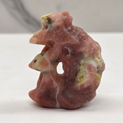 9 tail fox carving on moon