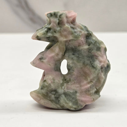 9 tail fox carving on moon