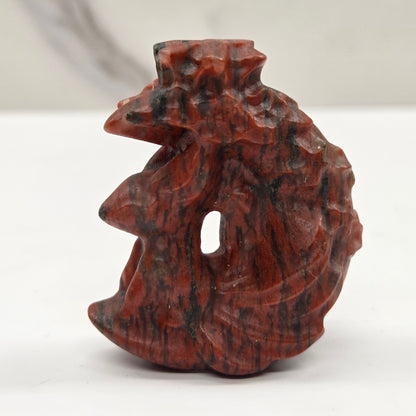 9 tail fox carving on moon