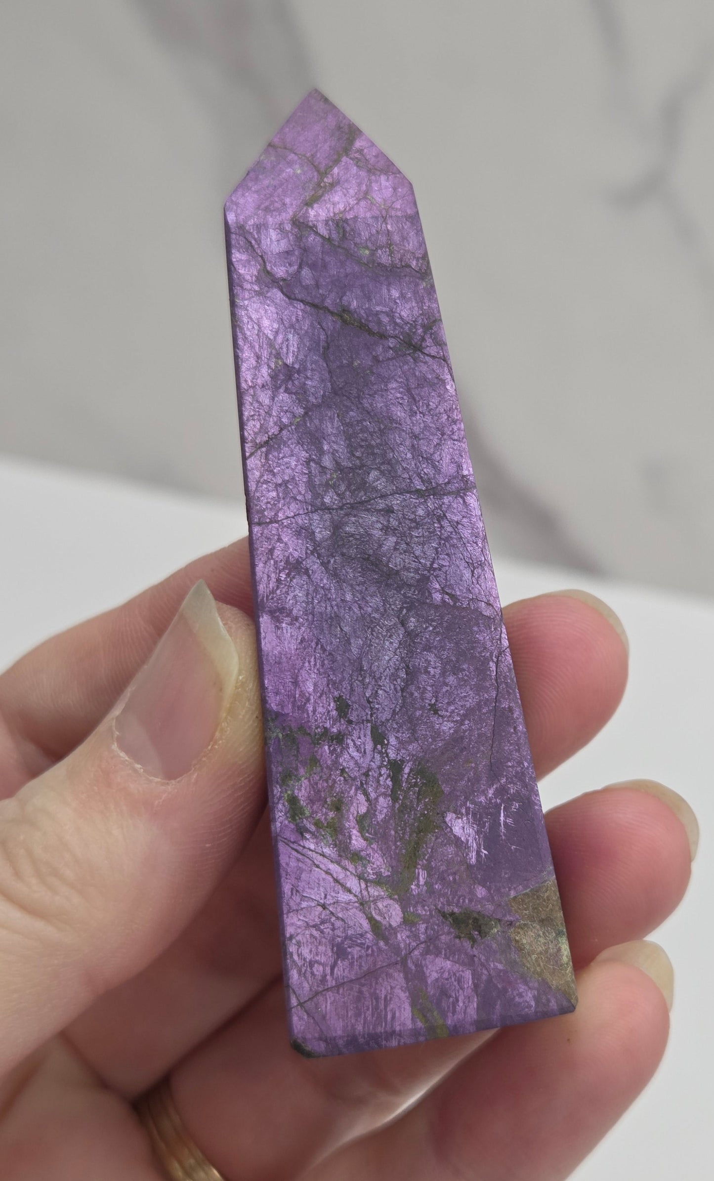 Purple Purpurite crystal tower