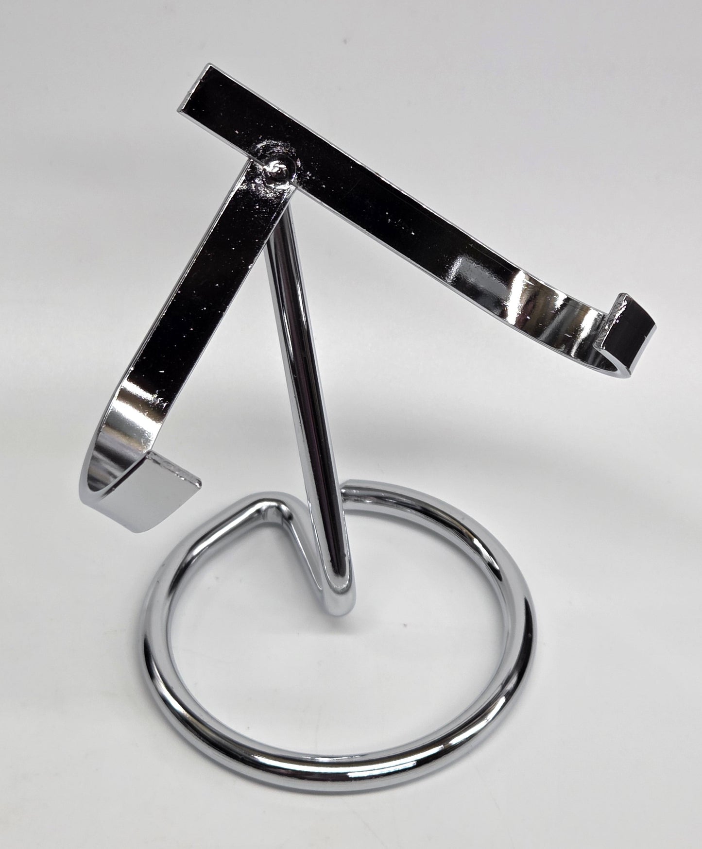 Silver metal display stand