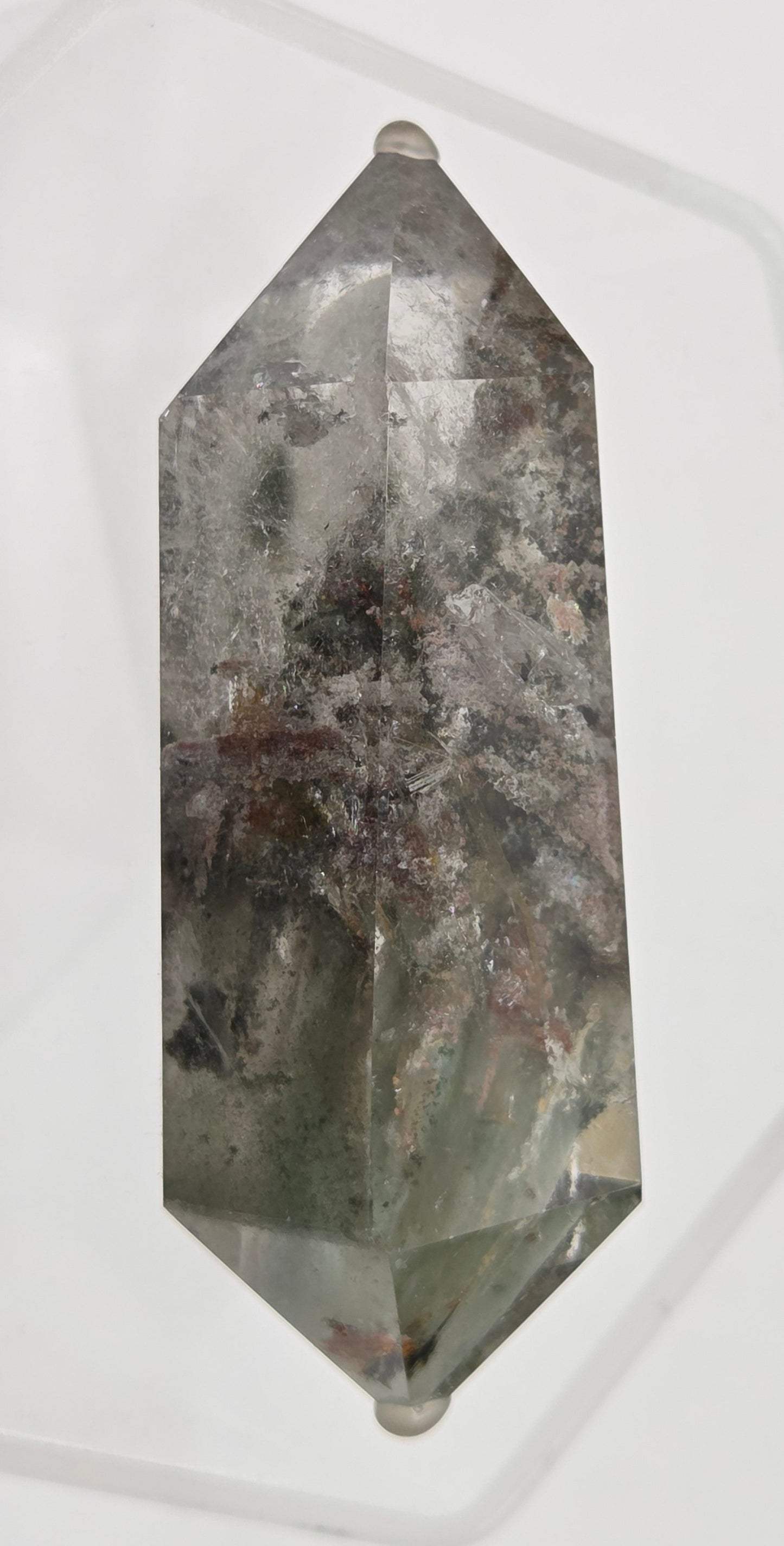 Garden Quartz crystal on a white background