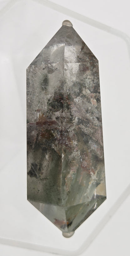 Garden Quartz crystal on a white background