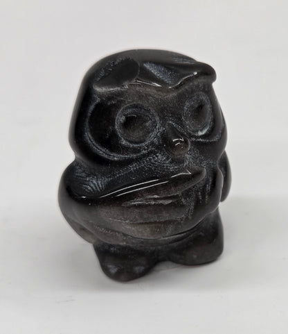 Crystal owl (from Winnie the Pooh) carving on a white background