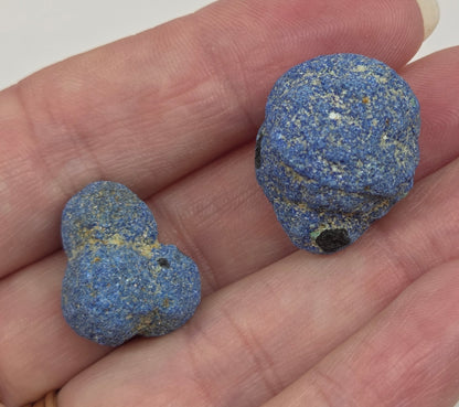 Azurite specimens on a white background