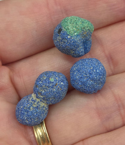 Azurite specimens on a white background