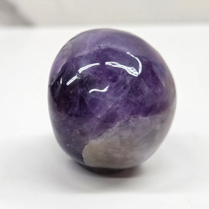 amethyst skull on a white background