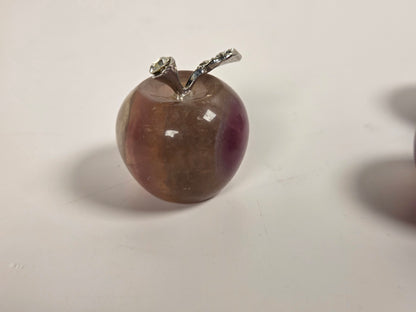 Fluorite apple with silver stem