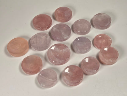 Rose Quartz shallow bowls on white background