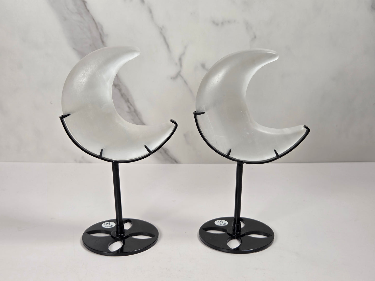 Satin Spar moon on stand