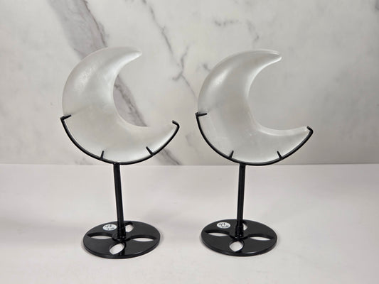 Satin Spar moon on stand