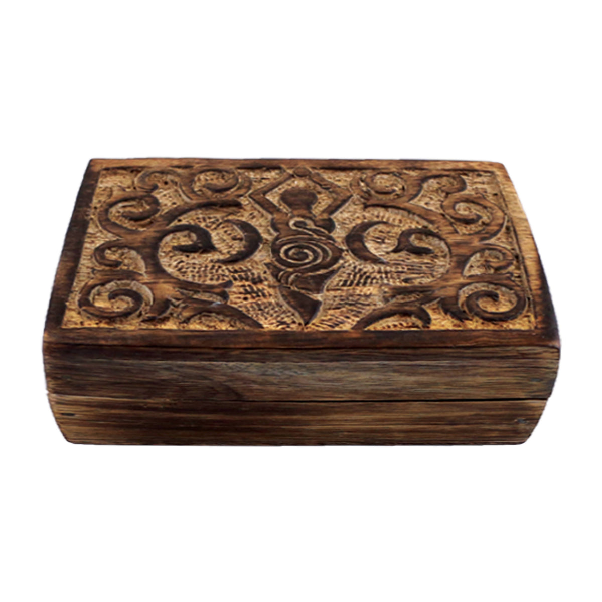 Carved Wooden Jewelry Box - Earth Goddess (6 x 4 in.)