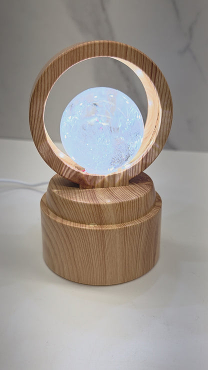 Lighted & rotated sphere stand