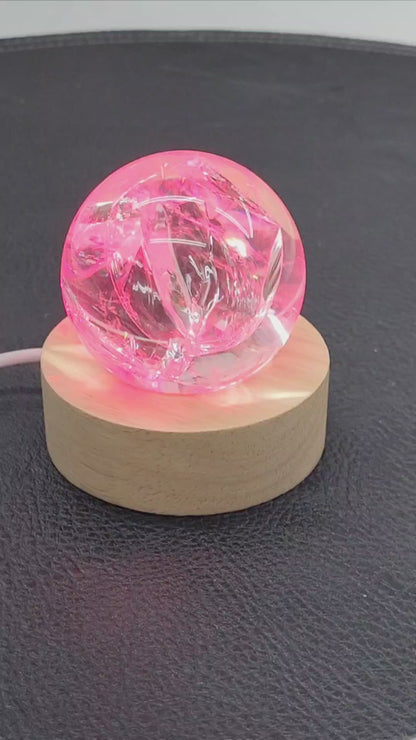 Round lighted sphere stands