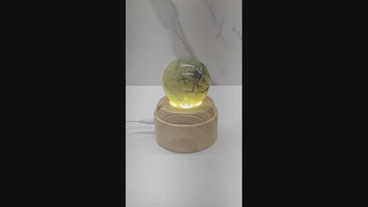 Lighted & rotating Lotus sphere stand